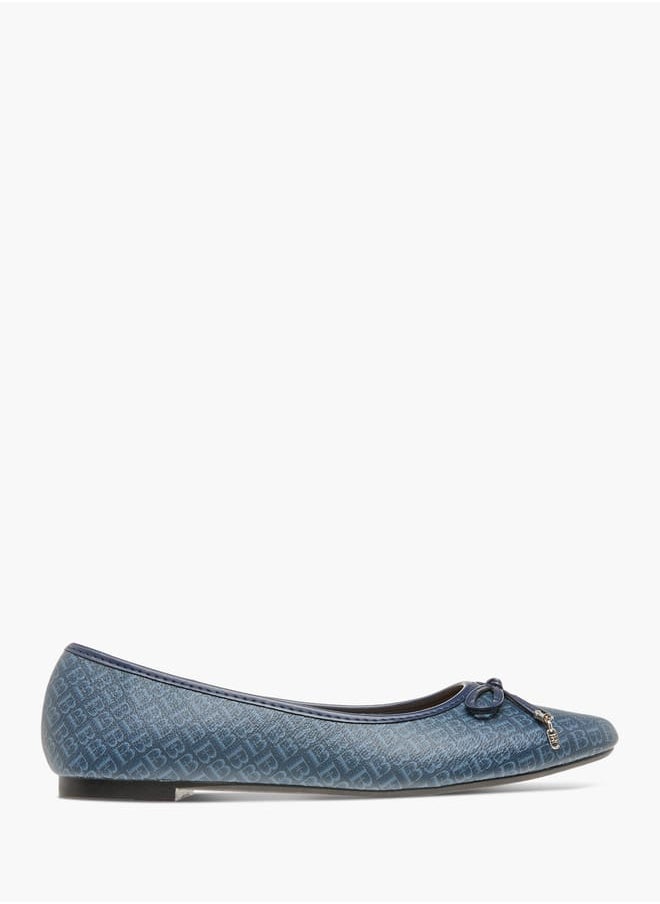Flora Bella By Shoexpress Women Printed Slip-On Ballerina Shoes with Bow Detail  - Image 3