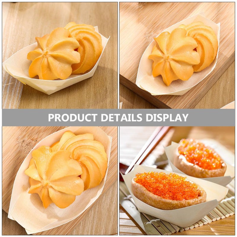 Pine Wood Disposable Sushi Boat Plates 8 5cm X 6cm Food Grade 250pcs Bulk Set For Parties Catering - Image 5