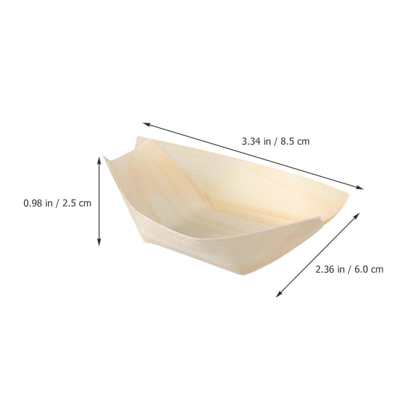 Pine Wood Disposable Sushi Boat Plates 8 5cm X 6cm Food Grade 250pcs Bulk Set For Parties Catering - Image 3