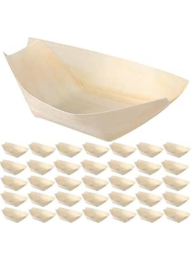 Pine Wood Disposable Sushi Boat Plates 8 5cm X 6cm Food Grade 250pcs Bulk Set For Parties Catering - Image 1