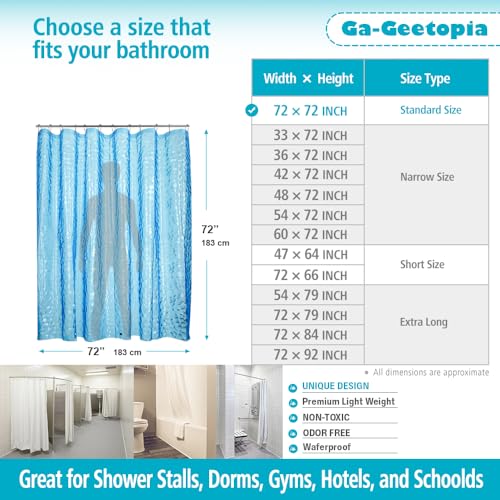 Ga-Geetopia EVA 3D Blue Pearl Water Cube Plastic Shower Curtain Liner - Premium Light Weight 72" x 72" Blue Bathroom Shower Showroom Curtain Liner with Rustproof Metal Gromments and Weighted Magnet - Image 5