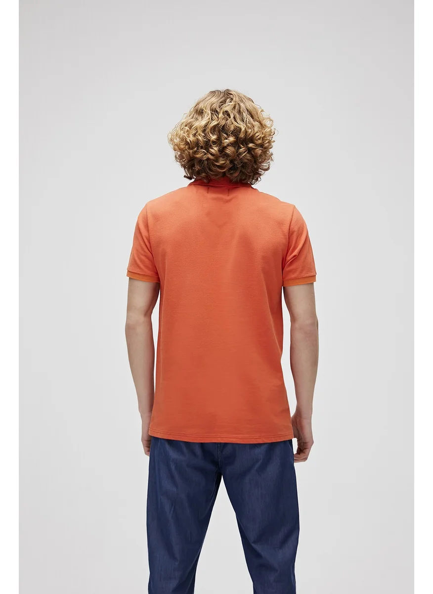 Bad Bear Men's Orange Polo Neck T-Shirt