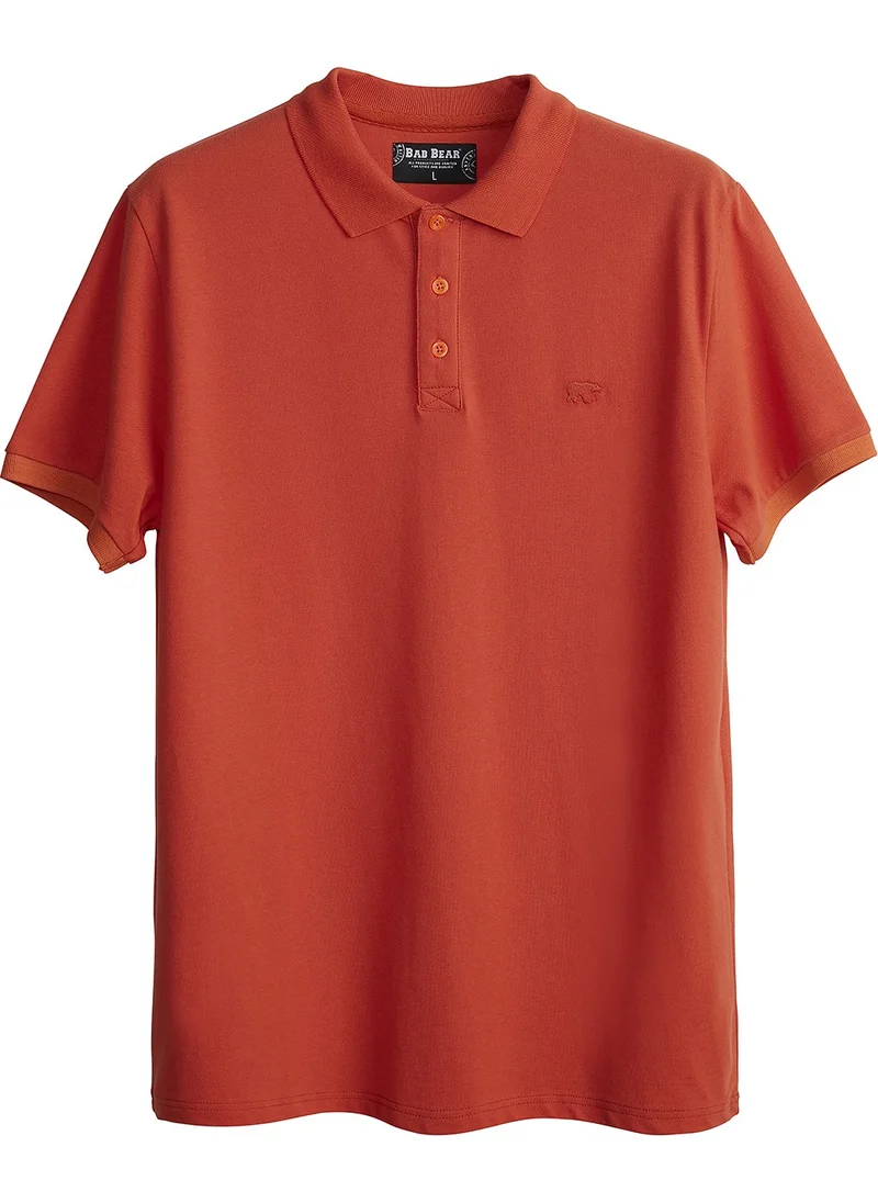 Bad Bear Men's Orange Polo Neck T-Shirt