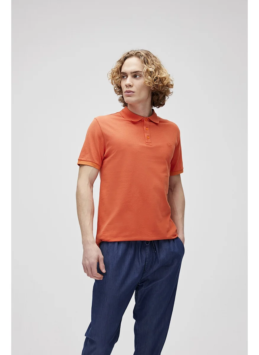 Bad Bear Men's Orange Polo Neck T-Shirt