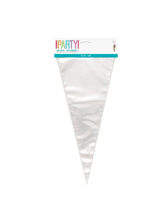 Unique أكياس سيلوفان مخروطية كبيرة شفافة - عبوة من 25 - Image 1