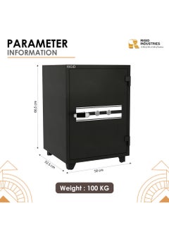 RIGID Fire Resistant Steel Safe with Dual Key Lock, 100Kg  - Image 2