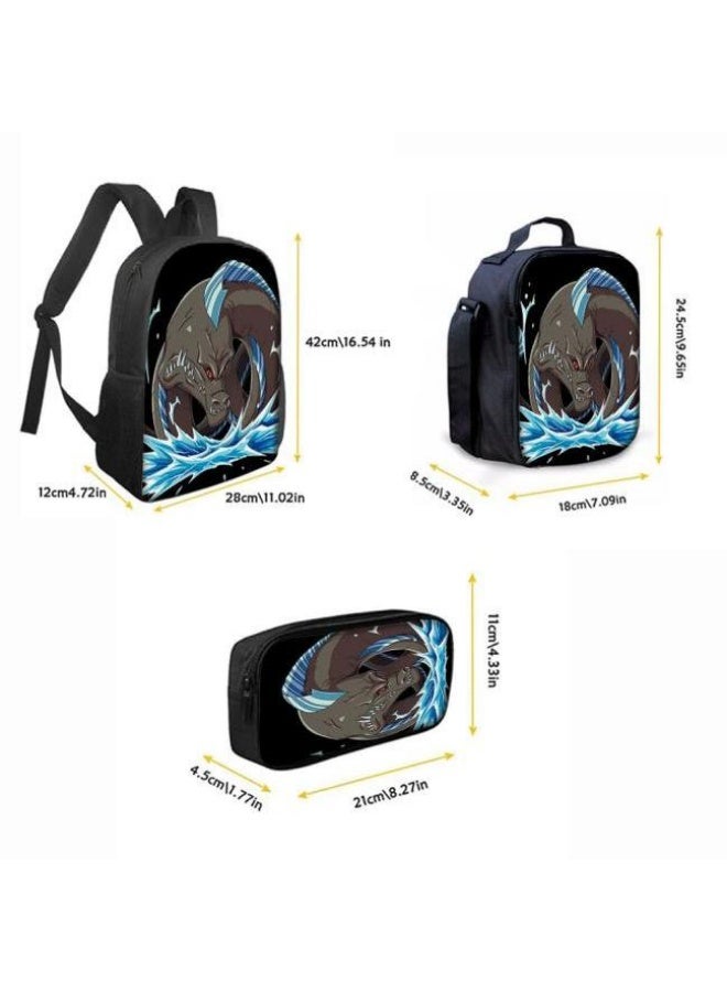 general The latest universal cartoon printed three piece practical bag combination (suitable for students, children, friends, outings, mountain climbing, etc.) - Image 4