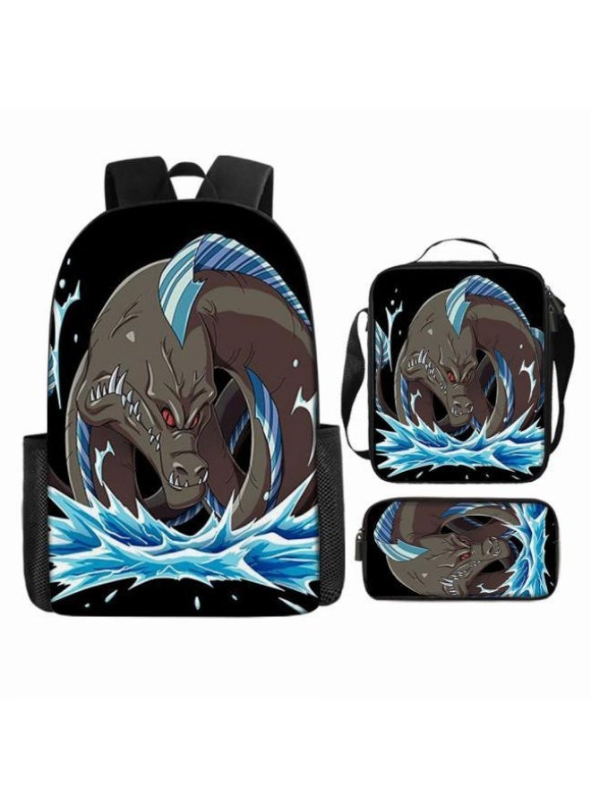 general The latest universal cartoon printed three piece practical bag combination (suitable for students, children, friends, outings, mountain climbing, etc.) - Image 3