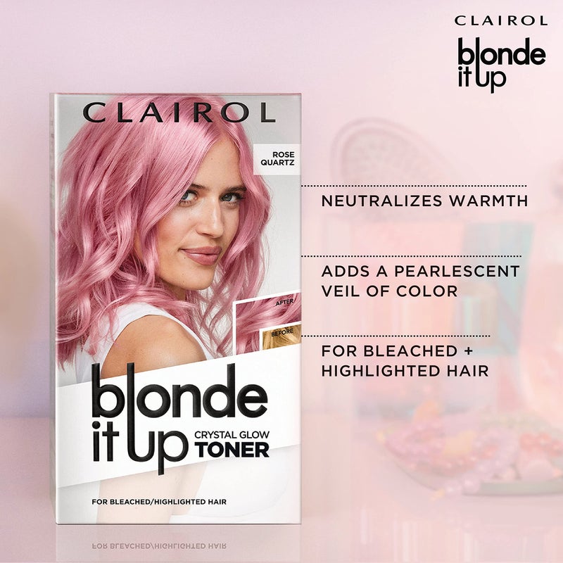 Clairol Blonde It Up Crystal Glow Toners Demi-Permanent Hair Dye, Rose Quartz Hair Color, Pack of 1 - Image 5