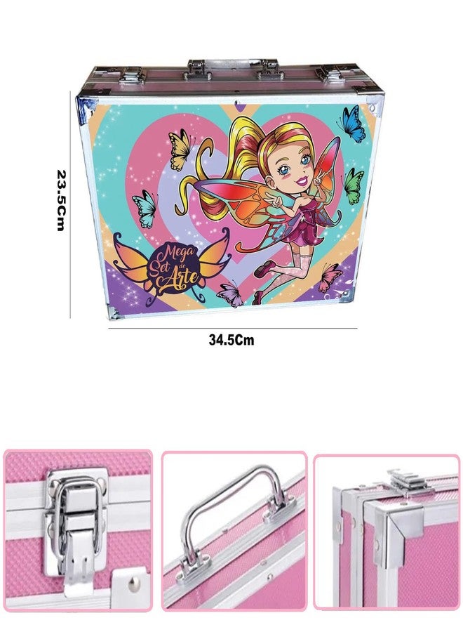 KARP 145 Pcs FA iry Design Children Deluxe Art Drawing Set for Kids Case Studio Art and Craft Supplies Drawing and Painting Set Great Gift (Pink) - Image 2