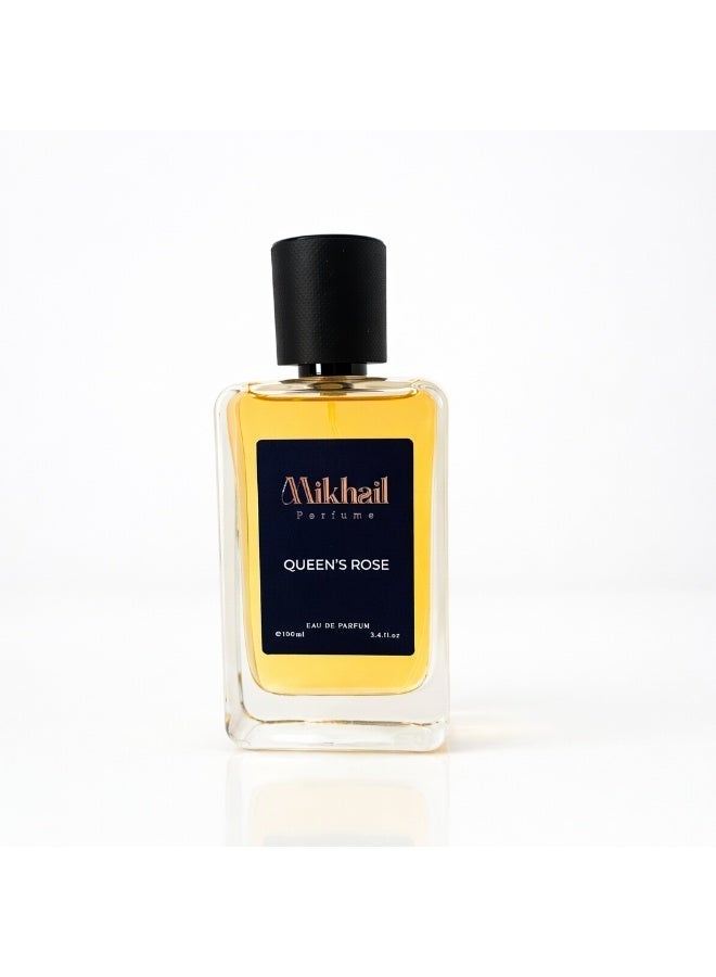MIKHAIL Queen’s Rose by Mikhail | EDP| 100ML| Women – Luxurious Rose Floral Fragrance with Fruity Notes & Warm Musk Base, Long-Lasting Elegant Perfume - Image 2