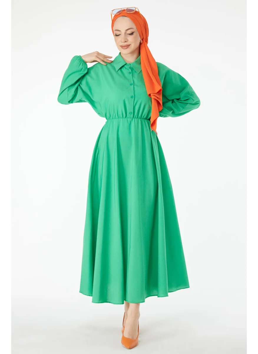 Tofisa 24526-GREEN Elastic Waist Dress