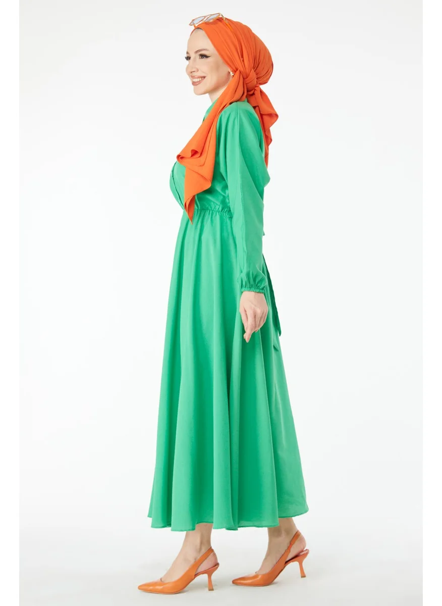 Tofisa 24526-GREEN Elastic Waist Dress