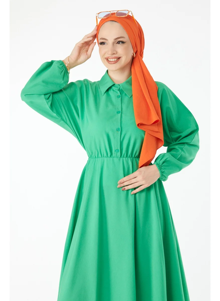 Tofisa 24526-GREEN Elastic Waist Dress