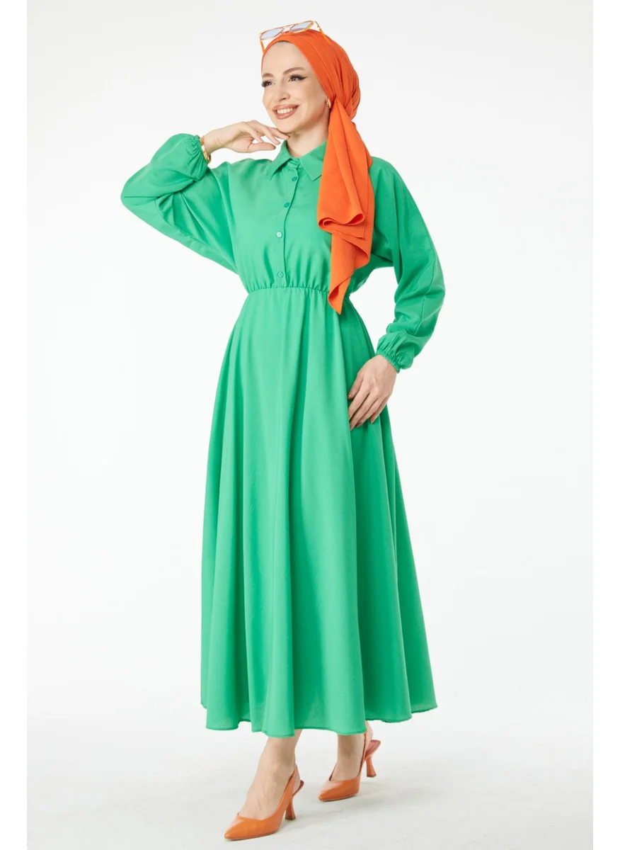 Tofisa 24526-GREEN Elastic Waist Dress