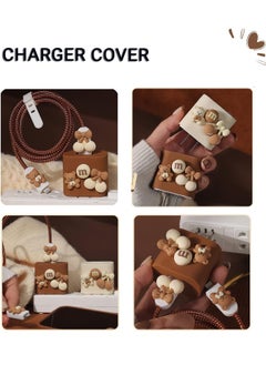 Generic Lovely Bear Themed Flexible Silicone Cable Protector For iPhone, Touch Comfortable, Reduce The Risk of Fraying and Breaking, Charger Protector Cover Compatible With 18W/20W iPhone Charger (Brown)  - Image 3