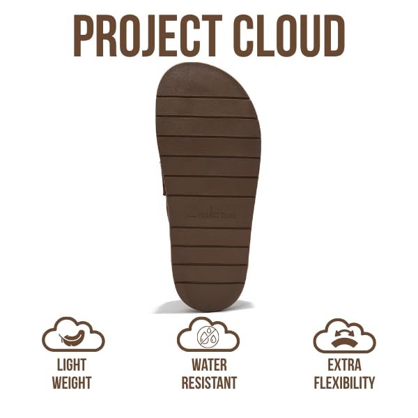 Project Cloud Genuine Leather Womens Clog - Memory Foam Arch Support Non-Slip Sole Mules & Clogs for Women Footwear - Platform Winter Shoes (Foamy, CHOCSUEDE, 8.5) - Image 4