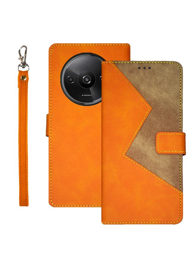 The Bros Case For Xiaomi Redmi A3 4G Two-color Splicing Leather Phone Case