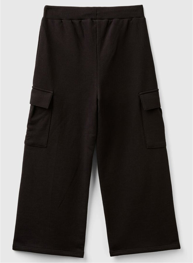 بينيتون بنطلون كارغو واسع للبنات - Image 2