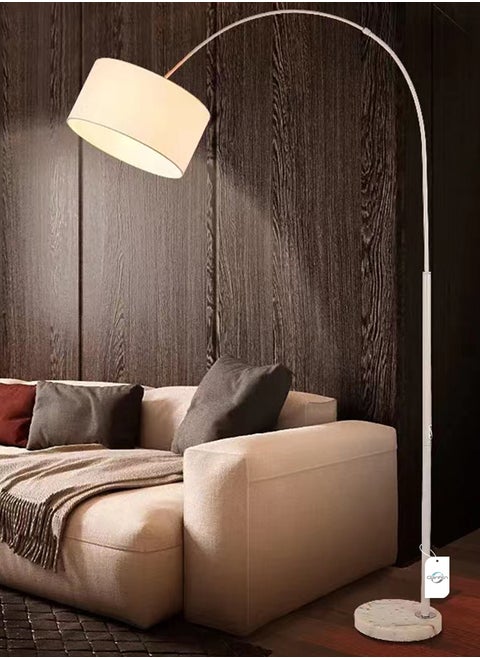 Nordic Simple Eye-protecting Vertical Floor Lamp with 9W Tricolor Floor Light Bedroom White With Warm Light Metal 185x90 cm White