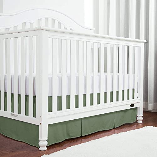 Linens Limited Box Pleated Crib Bed Skirt Premium 100% Cotton 800 Thread Count Nursery Crib Toddler Bedding Crib Bedskirt for Baby Boys or Baby Girls, (28" x 52") + 14" Drop Lenght - Sage Solid - Image 4