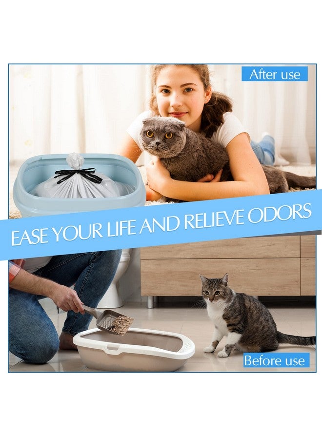 جوتوم أكياس قمامة القطط من جوتوم، 56 كيسًا، مقاس 31 × 18 بوصة، بطانات صندوق قمامة القطط السميكة الكبيرة مع فتحات ورباط سحب، مستلزمات الحيوانات الأليفة - Image 5