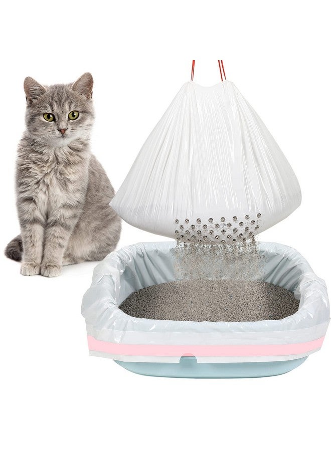 جوتوم أكياس قمامة القطط من جوتوم، 56 كيسًا، مقاس 31 × 18 بوصة، بطانات صندوق قمامة القطط السميكة الكبيرة مع فتحات ورباط سحب، مستلزمات الحيوانات الأليفة - Image 1