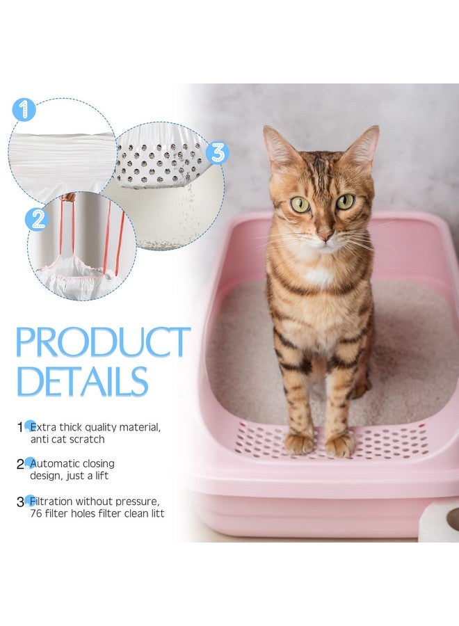 جوتوم أكياس قمامة القطط من جوتوم، 56 كيسًا، مقاس 31 × 18 بوصة، بطانات صندوق قمامة القطط السميكة الكبيرة مع فتحات ورباط سحب، مستلزمات الحيوانات الأليفة - Image 3