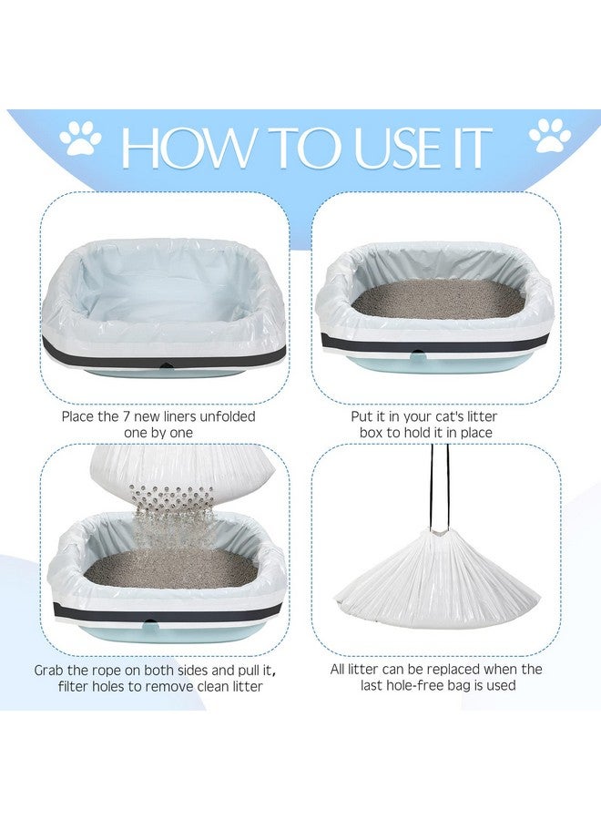 جوتوم أكياس قمامة القطط من جوتوم، 56 كيسًا، مقاس 31 × 18 بوصة، بطانات صندوق قمامة القطط السميكة الكبيرة مع فتحات ورباط سحب، مستلزمات الحيوانات الأليفة - Image 4