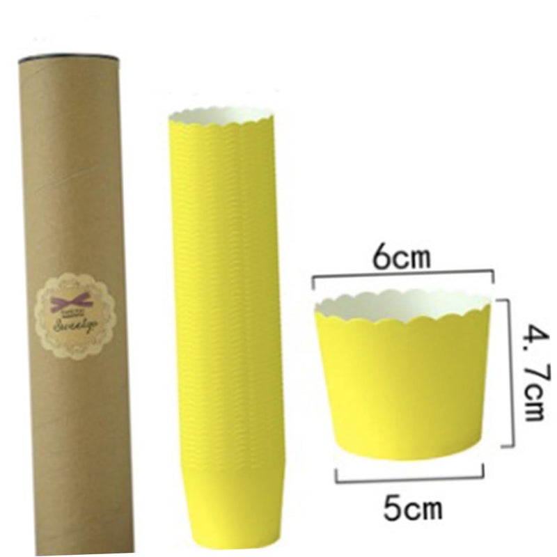 Yellow Muffin Paper Cups 50pcs Baking Cupcake Liners Party Favors Accessory - Image 3