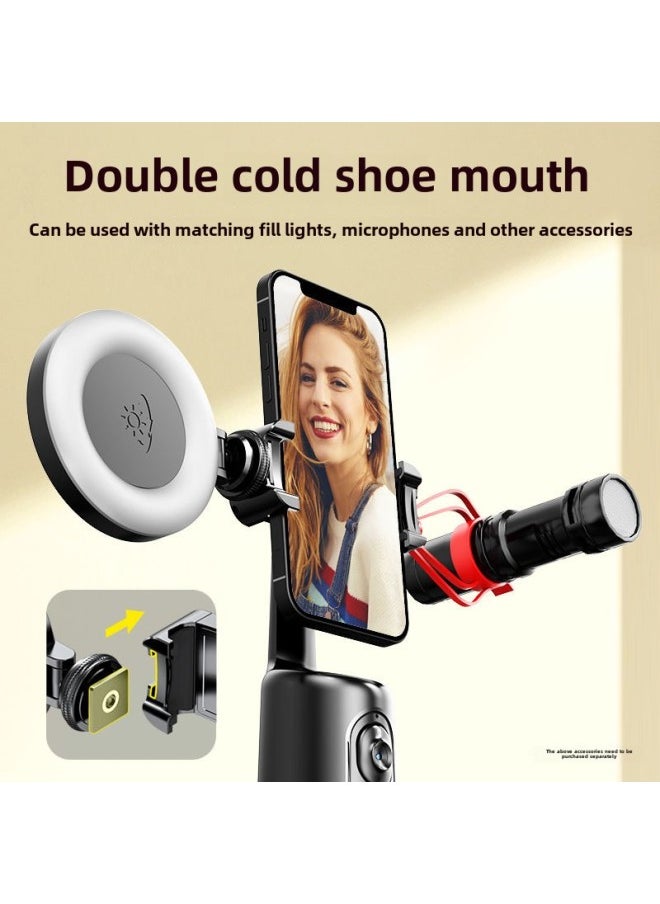 Intelligent AI Face Recognition Mobile Phone PTZ TikTok Live Streaming Camera Panoramic Tracking 360 ° Shooting Bracket-Color:P01pro White L16 Handle Floor Stand Selfie Stick