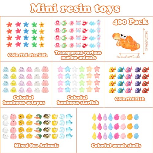 Barydat 400 Pcs Mini Resin Animals Figures Bulk for Pranks Hide Crafts Resin Miniature Accessories Mini Stuff for Valentines Day Easter Party Favors Garden DecorationNovelty - Image 5