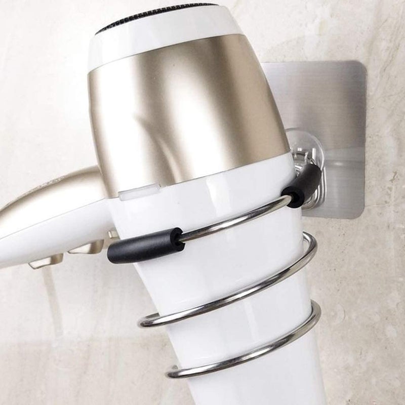 OLWICK ® Alloy Steel Self Adhesive Hair Dryer Holder, Punch-Free Hair Dryer Stand for Bathroom Hotel Living Room Barbershop, Pack of 1 (Silver) - Image 4