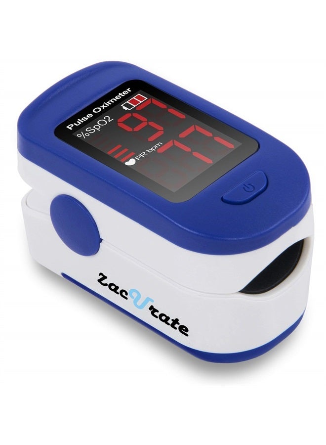 Zacurate 500BL Fingertip Pulse Oximeter Blood Oxygen Saturation Monitor with Batteries Included - Navy Blue - Image 1