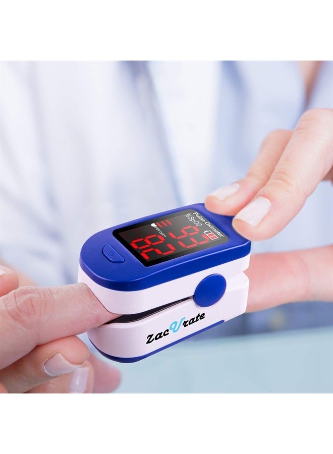 Zacurate 500BL Fingertip Pulse Oximeter Blood Oxygen Saturation Monitor with Batteries Included - Navy Blue - Image 3