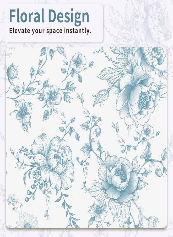 XWZO Vintage Floral Shower Curtain, Botanical Farmhouse Shower Curtains for Bathroom, Waterproof Fabric Cottagecore Shower Curtain Set with 12 Hooks, 72 x 72 Inches, Peony Bloom Blue - Image 3