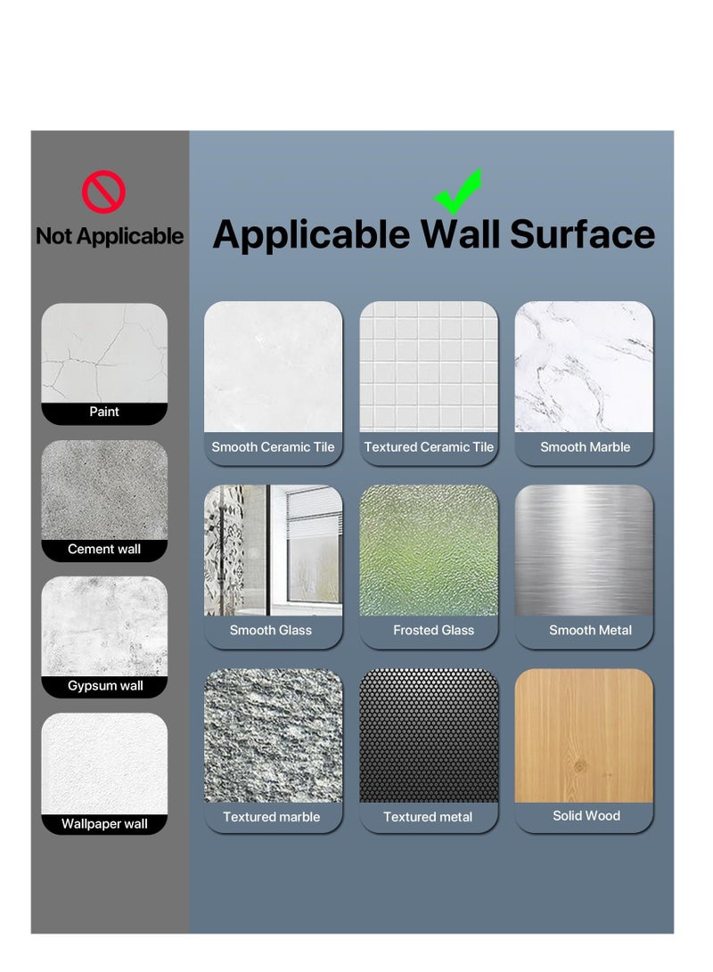 SOLARAE حامل مجفف الشعر المثبت على الحائط، حماية سيليكون غير قابلة للانزلاق، حامل مجفف شعر قوي لتحمل الاستخدام في الحمام، تخزين مجفف الشعر، تركيب لاصق، مناسب لخزائن الحمام - Image 4