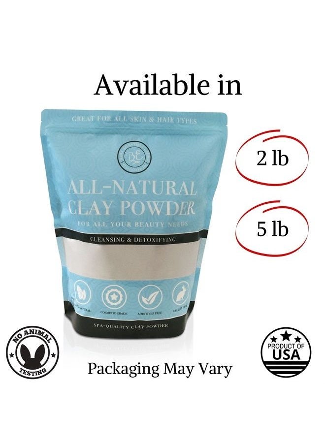 Bare Essentials Living - Bentonite Clay Powder Bulk 5lb Pounds- Cosmetic for Face, Hair, Body, Mask, Mud Bath, DIY Soap Making, Deodorant, Indian Healing Clay - Image 1
