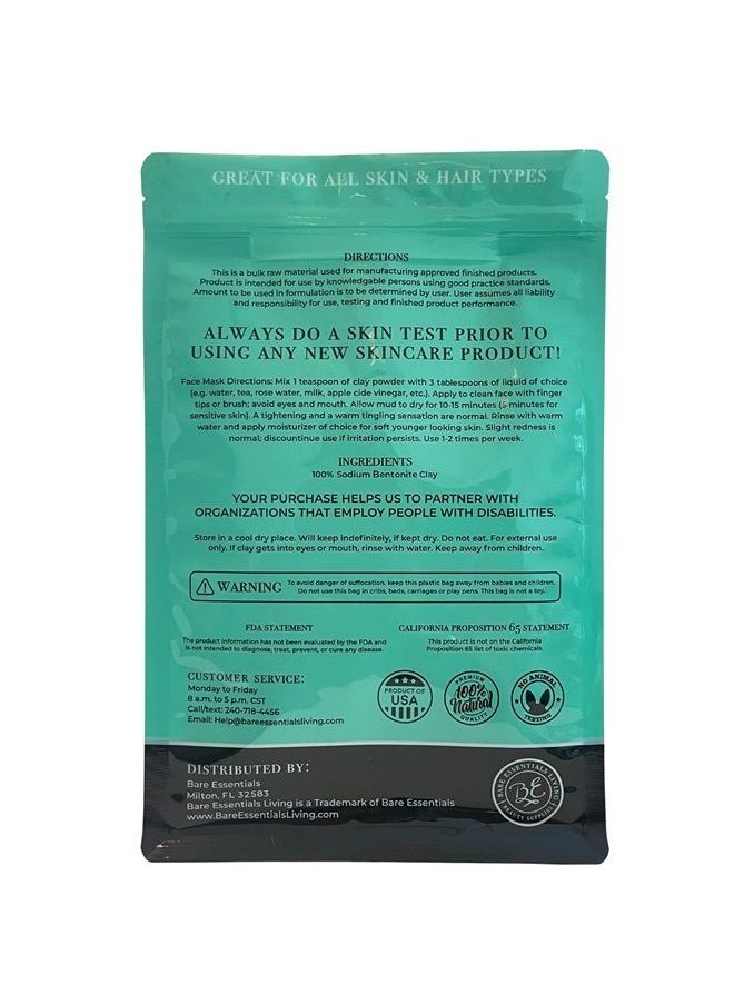 Bare Essentials Living - Bentonite Clay Powder Bulk 5lb Pounds- Cosmetic for Face, Hair, Body, Mask, Mud Bath, DIY Soap Making, Deodorant, Indian Healing Clay - Image 1