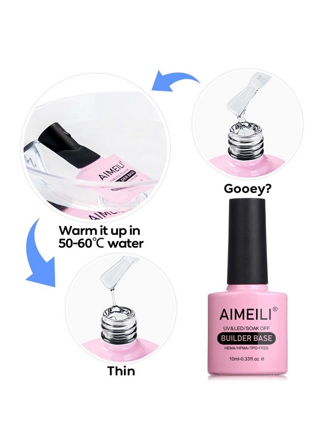 AIMEILI AIMEILI Builder Base Clear Sheer Color Gel, No Need Slip Solution Builder Extension, Soak Off Gel Nail Polish 6pcs X 10ml - Kit Set 36  - Image 5