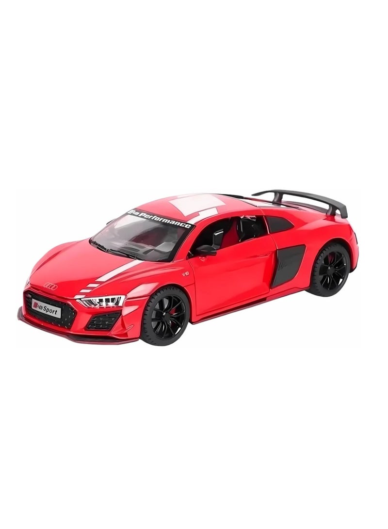HAIZOL Audi R8 V10 Die-Cast Model Car 1:24 Scale | Alloy Body with Lights, Engine Sound & Pull-Back Action | Openable Doors | Premium Collectible Toy - Image 1