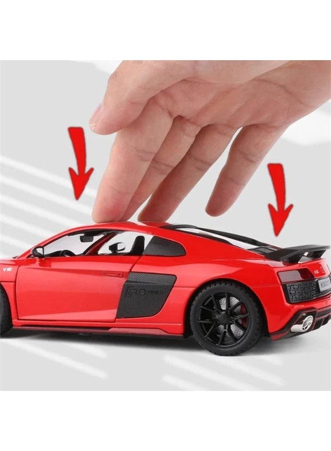 HAIZOL Audi R8 V10 Die-Cast Model Car 1:24 Scale | Alloy Body with Lights, Engine Sound & Pull-Back Action | Openable Doors | Premium Collectible Toy - Image 3