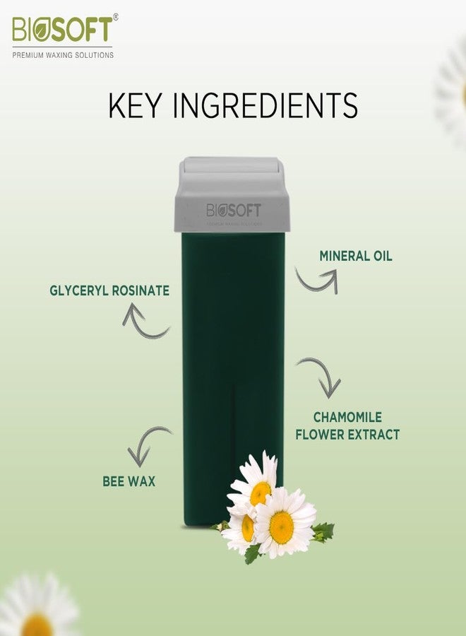 Biosoft AZULENE roll-on cream wax cartidge 100ml with Glyceryl Rosinate a skin conditioning agent, Mineral Oil and Titanium Dioxide for protection from UVA, UVB radiation perfect for sensitive skin - Image 3