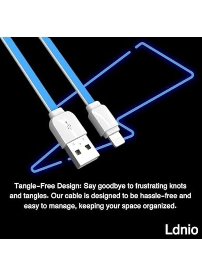 LDNIO XS07 2A Flat Fast Charging & Data Cable – 1m (Lightning for iPhone) - Image 5