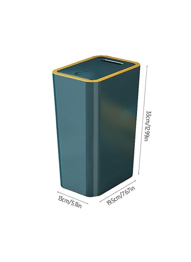 Trash Can with Lid, Garbage Can, Trashcan with Lid, Multipurpose Trash Bin with Lid, Easy Clean Wastebasket for Home, Kitchen, Bedroom, Office, Under Desk Prime, Green