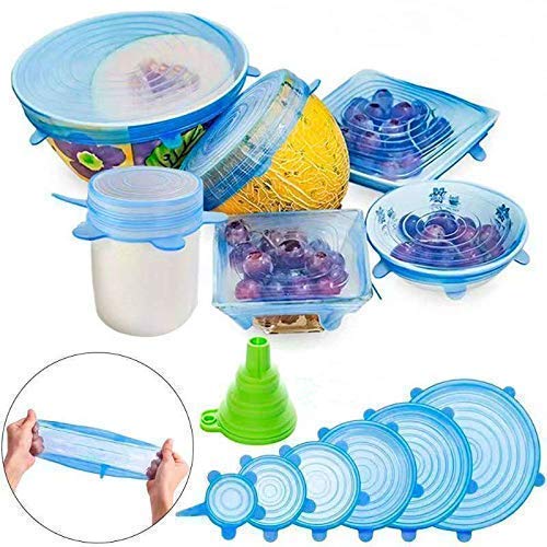 HariHub Silicone Stretch Lids Flexible Covers for Rectangle Round Square - Bowls Dishes Plates Cans Jars Glassware and Mugs Cover (Color May Vary) - Image 2