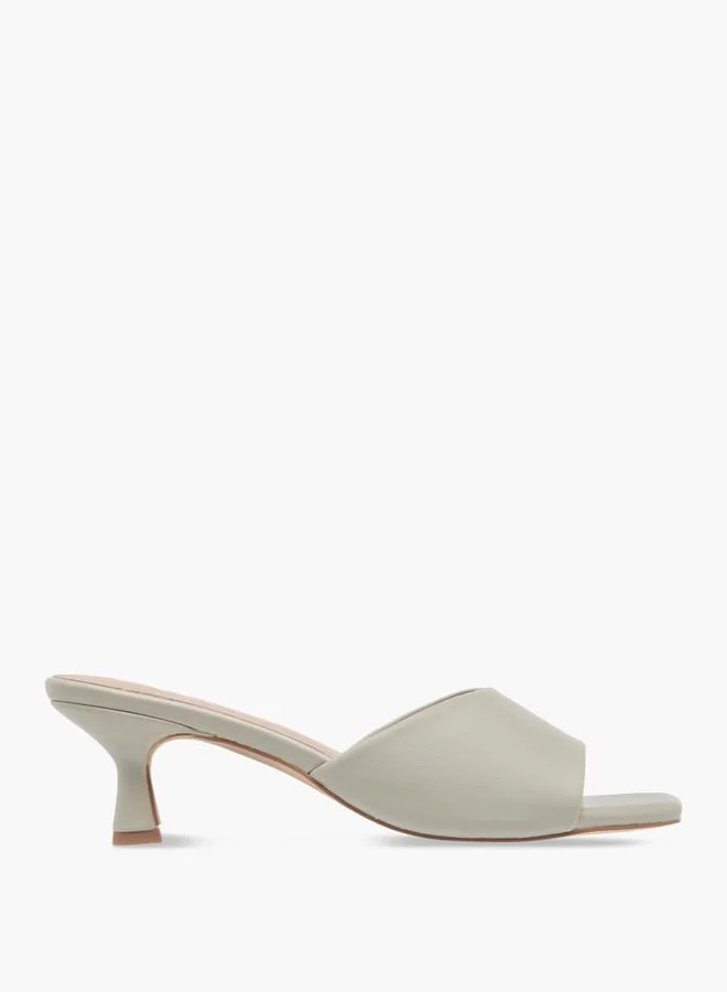 Flora Bella By Shoexpress Women Solid Slip-On Sandals with Flared Heels