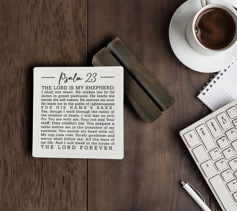 Gkwa Christian Quote Wood Plaque Gift, Psalm 23- the Lord is My Shepherd, Plaque with Wooden Stand, Wood Sign, Christian Bible Verse Gift, Family Religious Home Décor - Image 5