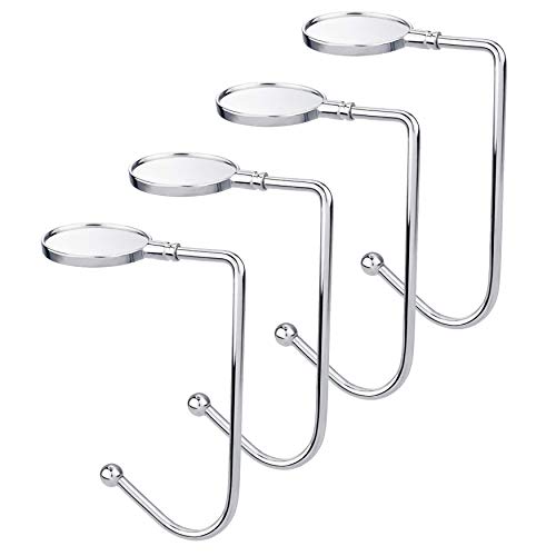 Komotu 4 Pieces Christmas Stocking Holders Mantel Hooks Hanger Christmas Safety Hang Grip Stockings Clip for Christmas Party Decoration, Silver - Image 1