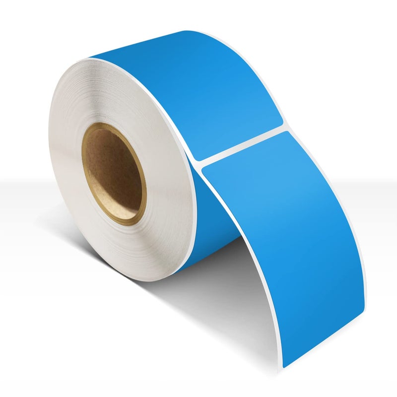 Rectangle Labels Sticker 35 Inch Vinyl Floor Stickers Color Coding Name Tags Roll Removable 200 PCS Blue